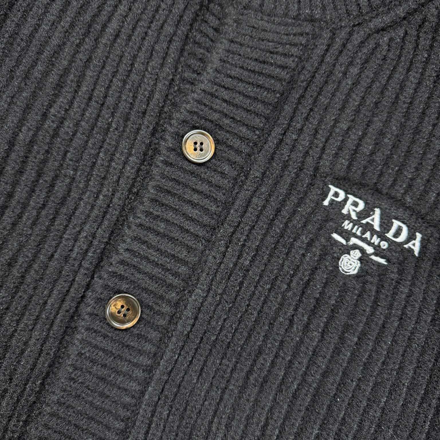 Prada Cashgora Ribbed-Knit Cardigan - DesignerGu