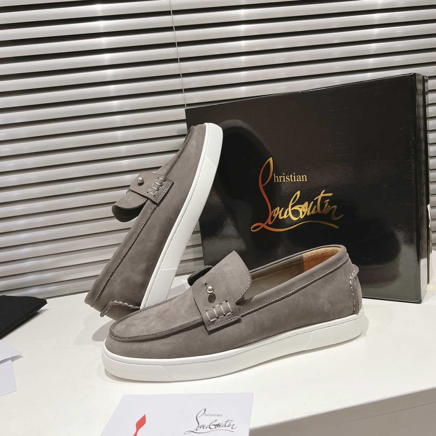 Christian Louboutin Boat Shoes - Reversed nubuck leather - DesignerGu