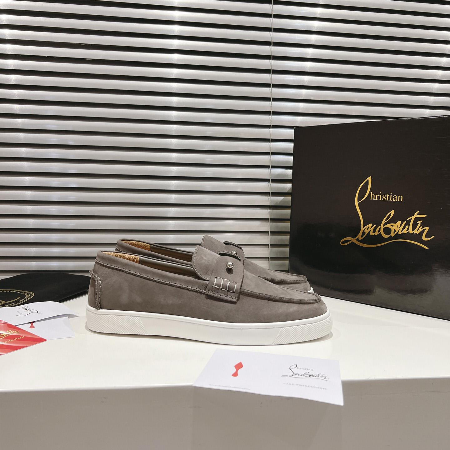 Christian Louboutin Boat Shoes - Reversed nubuck leather - DesignerGu