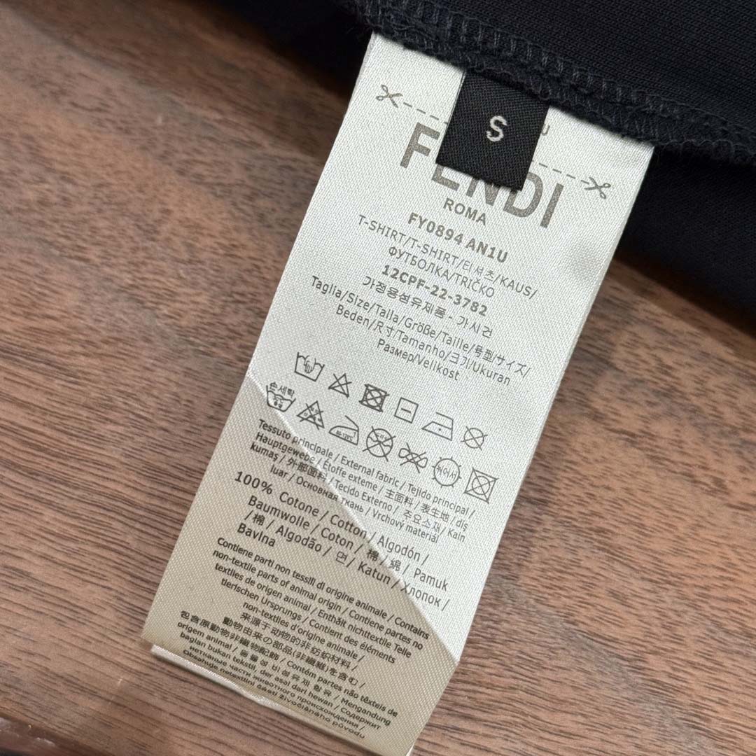 Fendi Dark Blue Cotton T-shirt - DesignerGu