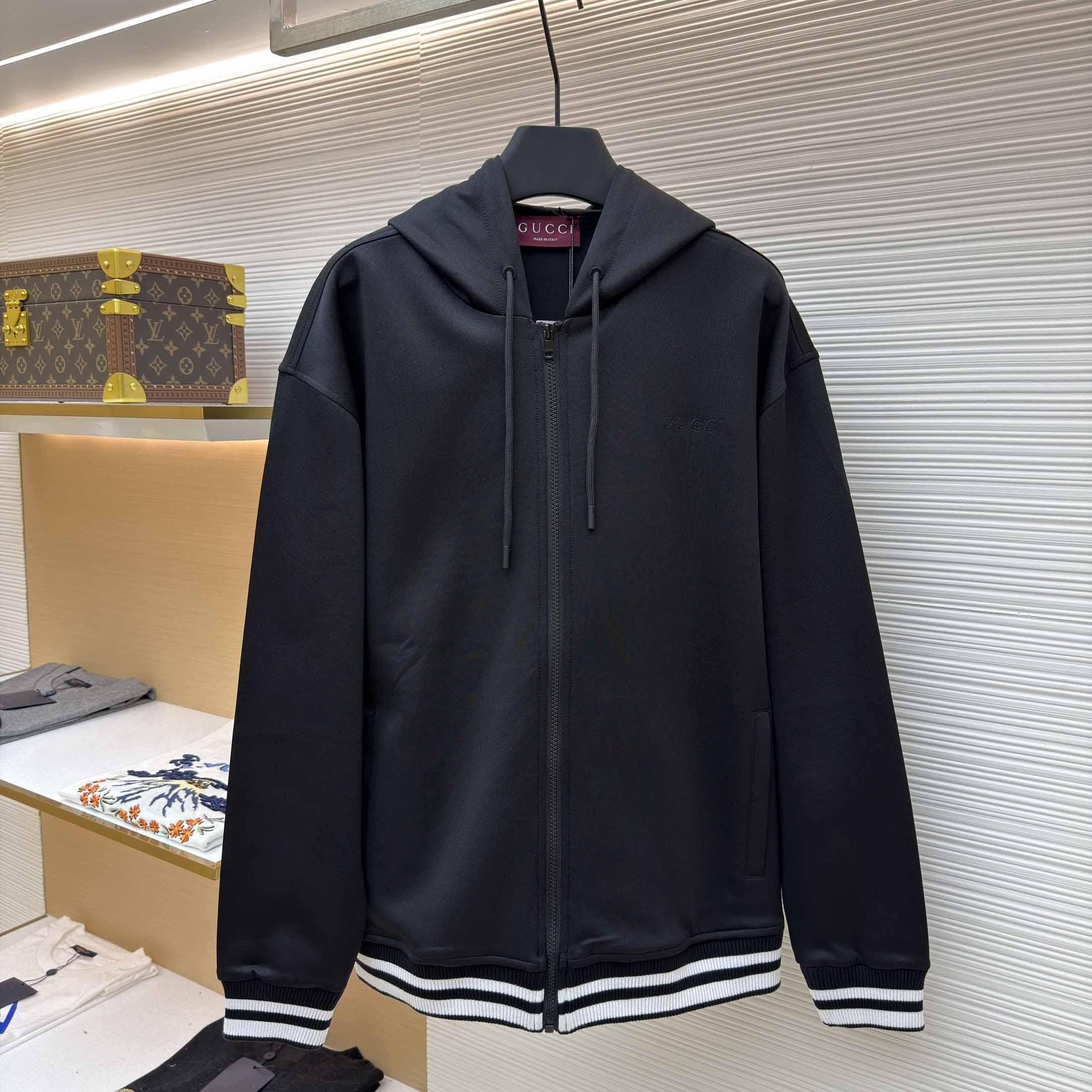 Gucci Technical Jersey Hooded Zip Jacket - DesignerGu