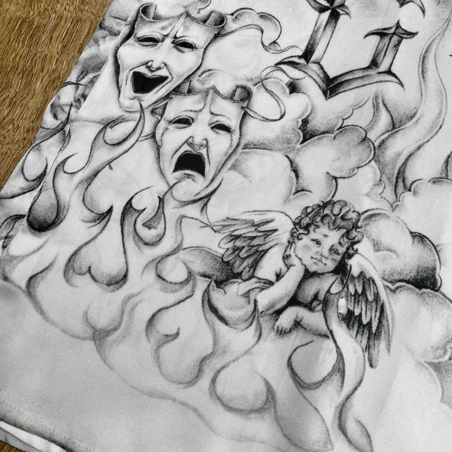 Casablanca Tattoo Long Sleeve Silk Shirt   CA3549 - DesignerGu