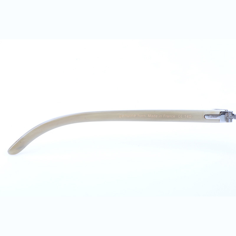 Cartier CT_3524012 Shell Mix White Buffalo Sunglasses In Silver Brown - DesignerGu