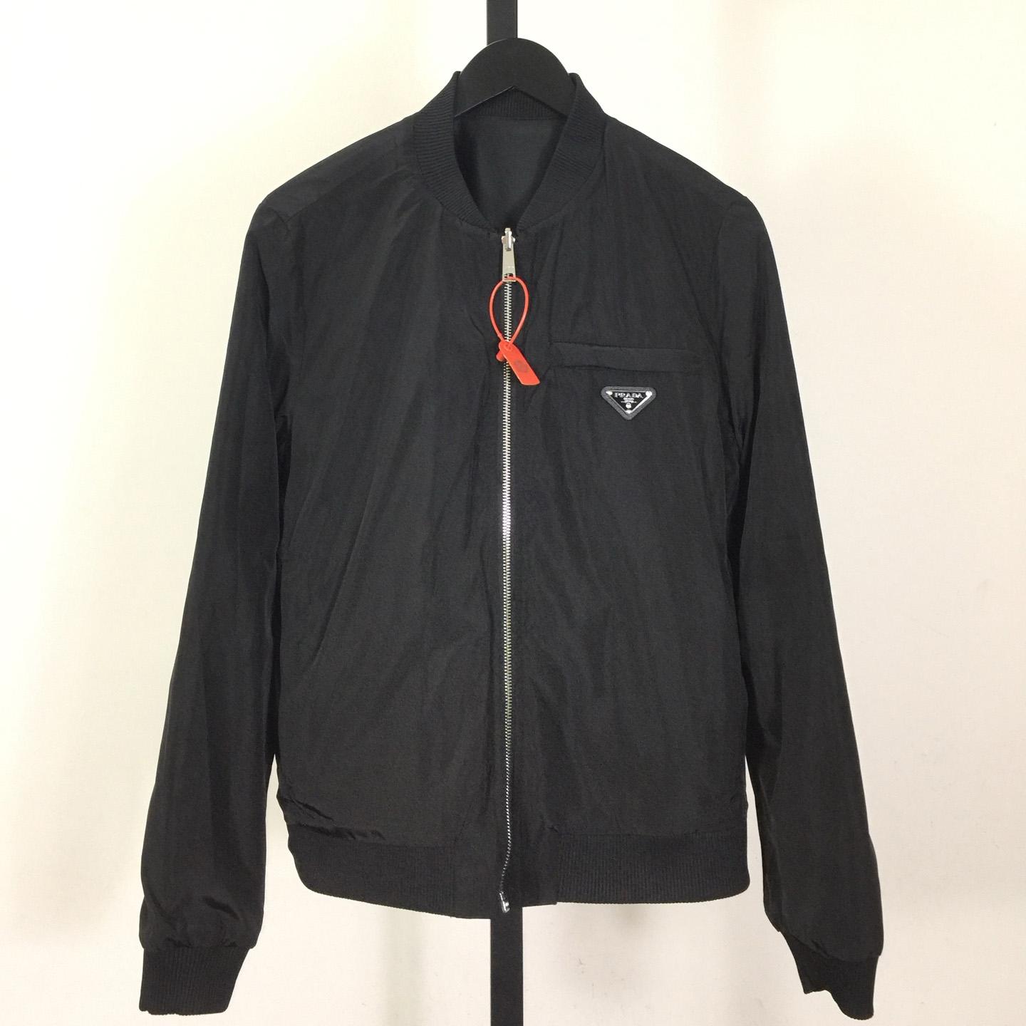 Prada Leather Bomber Jacket - DesignerGu