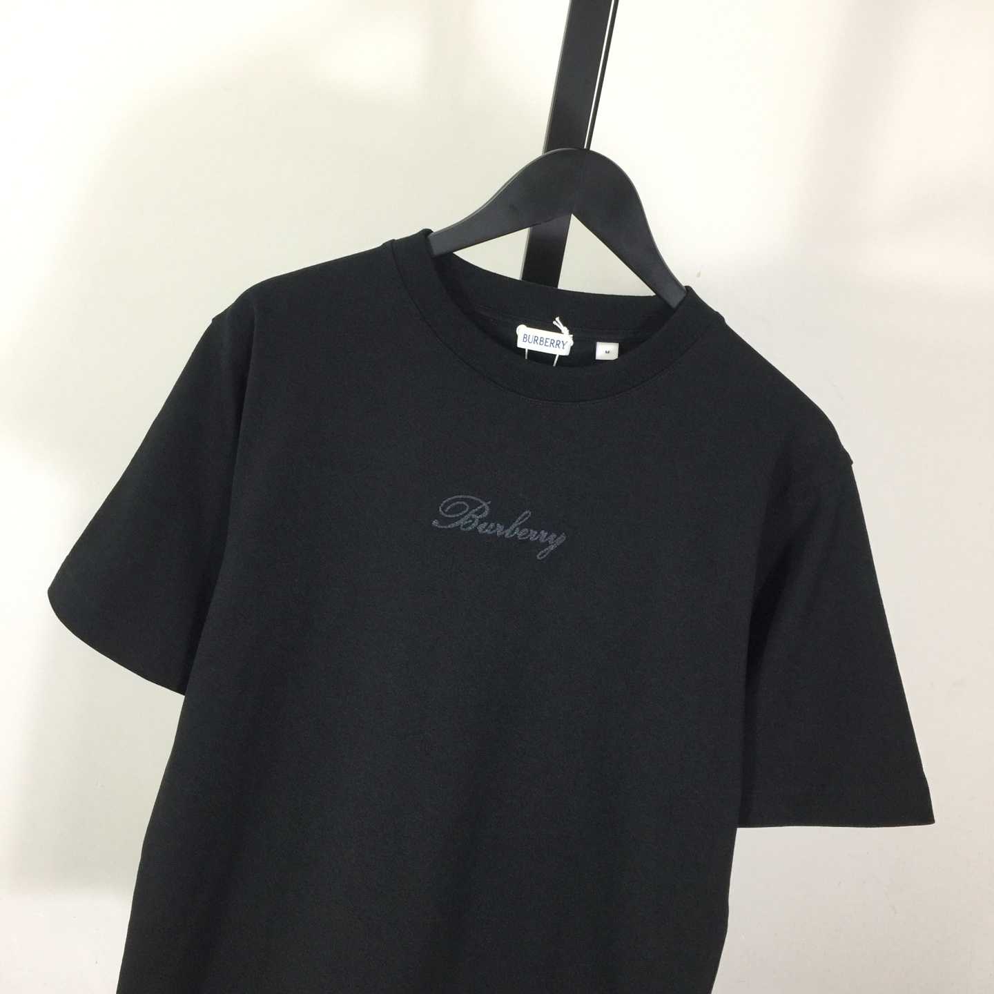 Burberry Check Cursive Logo Cotton T-shirt - DesignerGu
