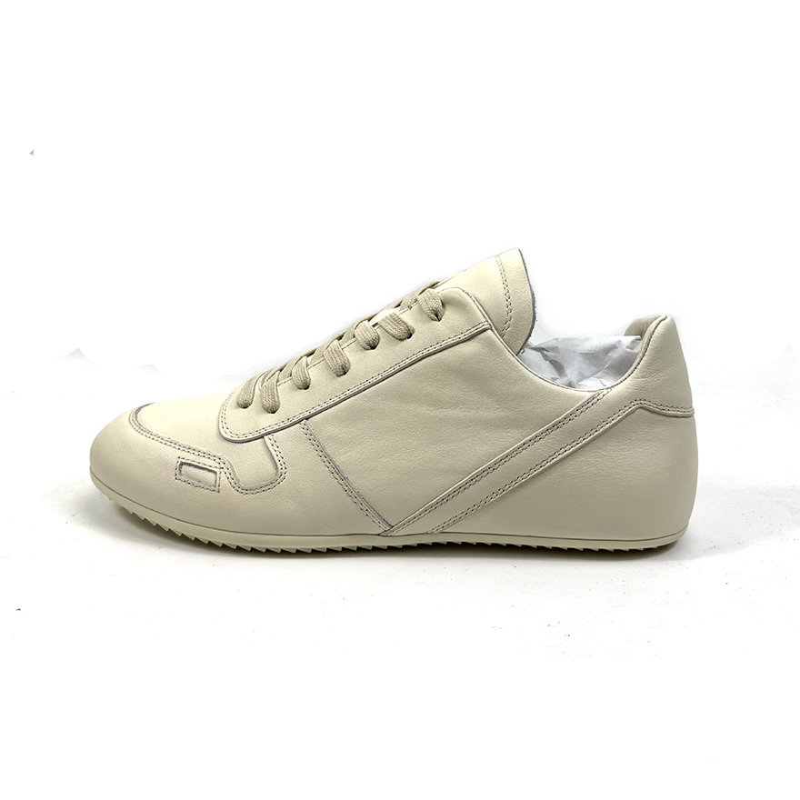 Rick Owens Minimal Sneak Leather Panel Sneakers - DesignerGu