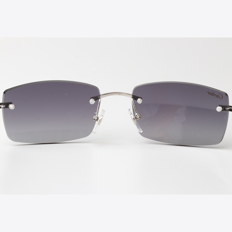 Cartier CT_3524012 White Mix Black Buffalo Sunglasses In Silver Gradient Gray - DesignerGu