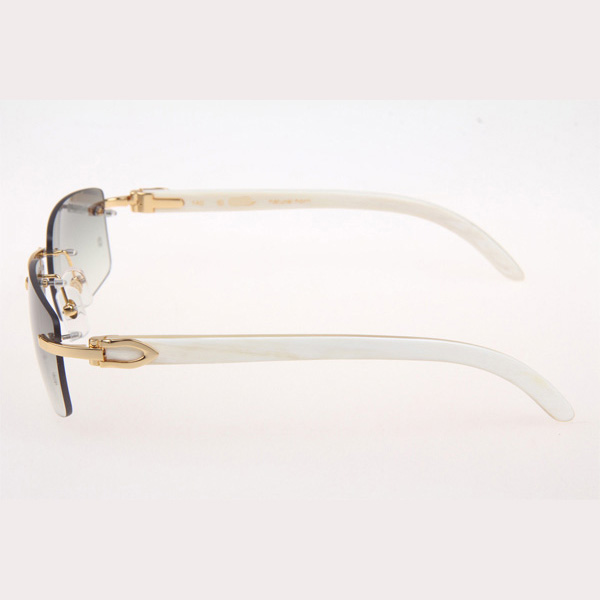 Cartier CT_3524012 White Buffalo Sunglasses In Gold Grey - DesignerGu