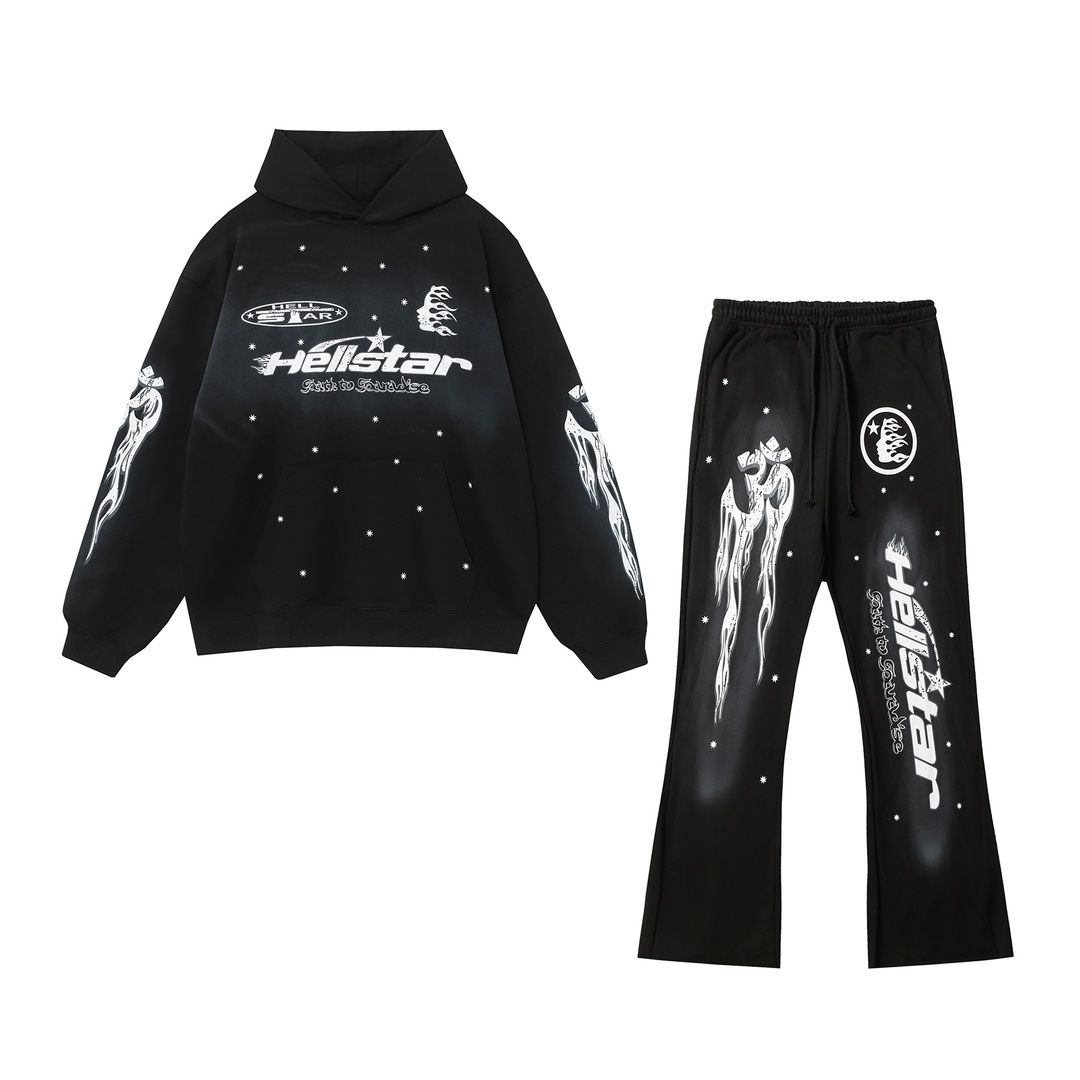 Hellstar Cotton Hoodie And Sweatpant - DesignerGu