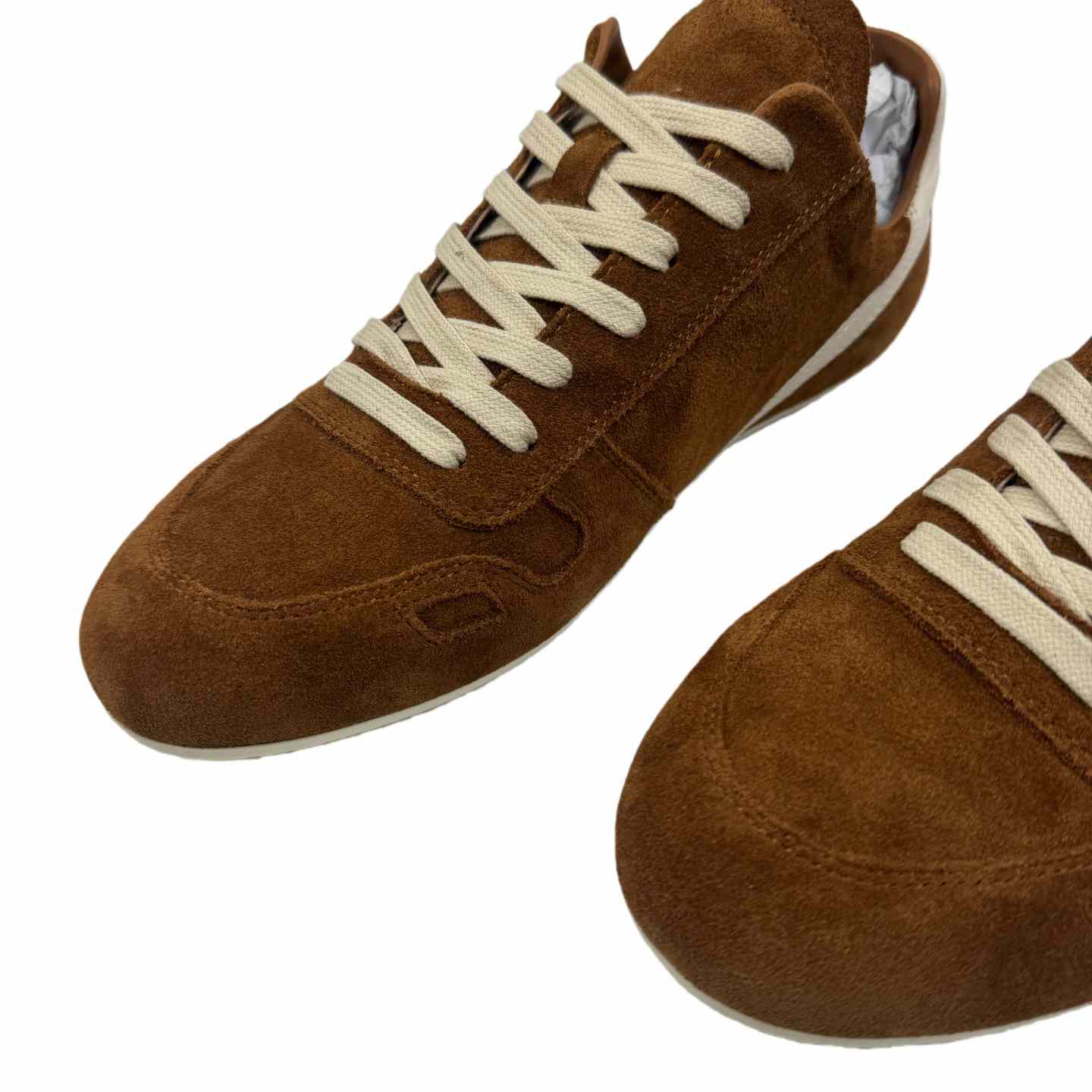 Rick Owens Minimal Sneak Suede Leather Panel Sneakers - DesignerGu