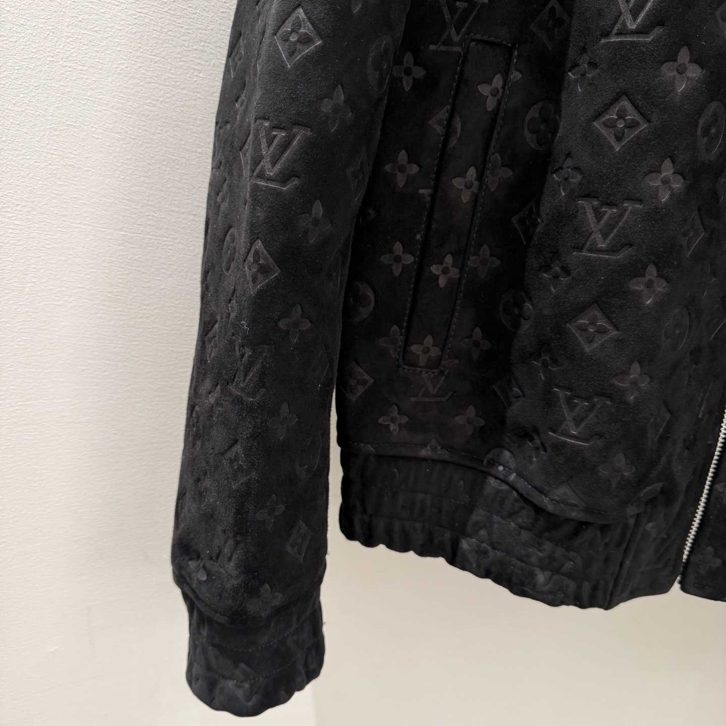Louis Vuitton Monogram Debossed Suede Tracksuit Jacket   - DesignerGu