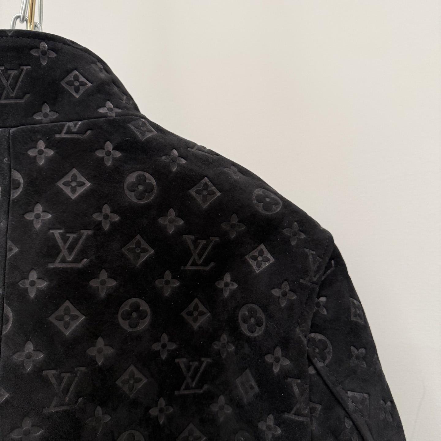 Louis Vuitton Monogram Debossed Suede Tracksuit Jacket   - DesignerGu