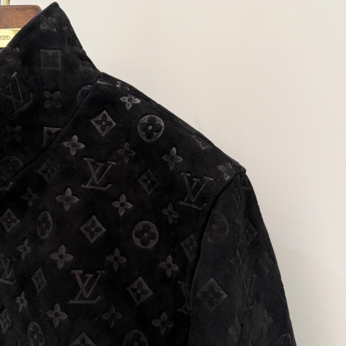 Louis Vuitton Monogram Debossed Suede Tracksuit Jacket   - DesignerGu