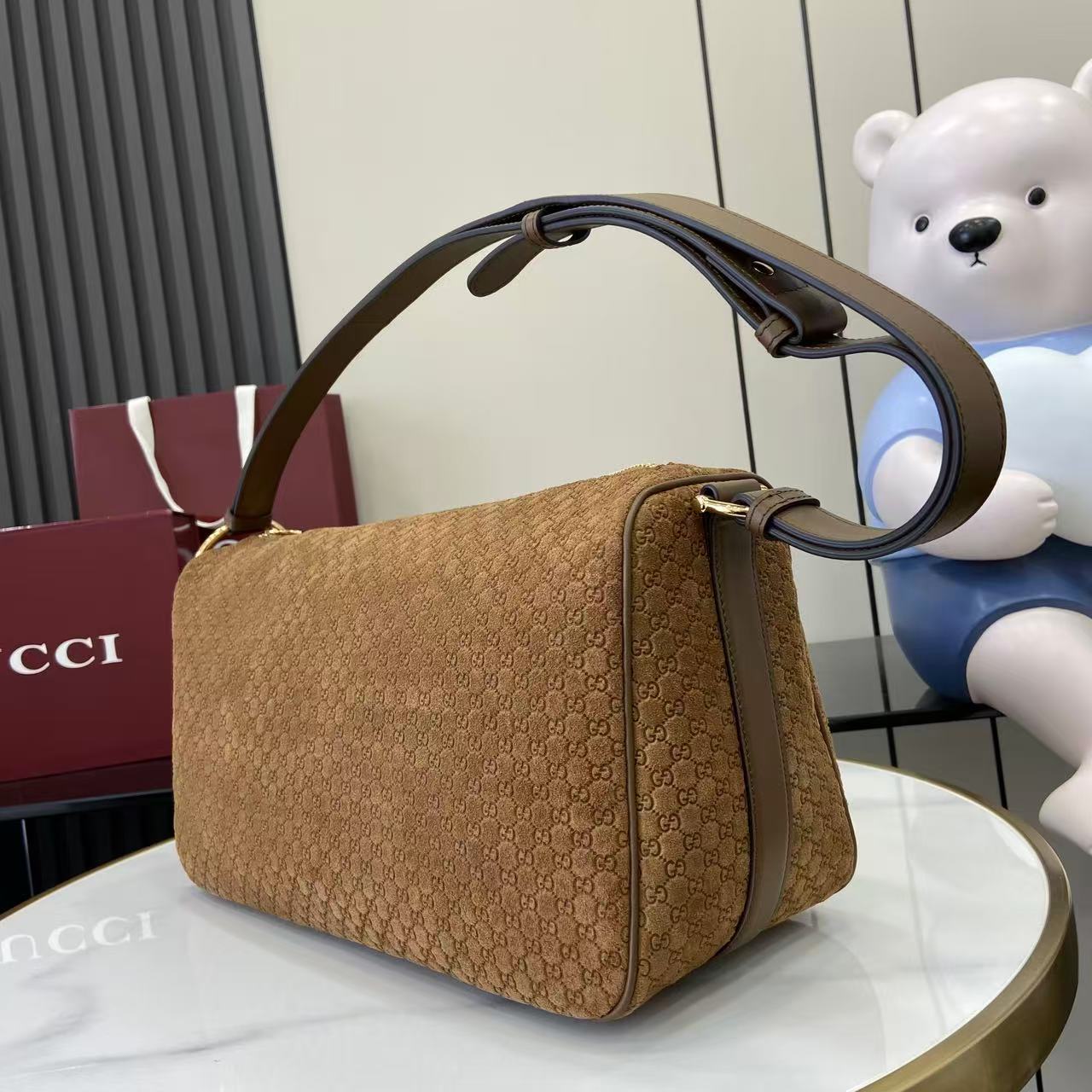 Gucci Half Horsebit Large Shoulder Bag - DesignerGu