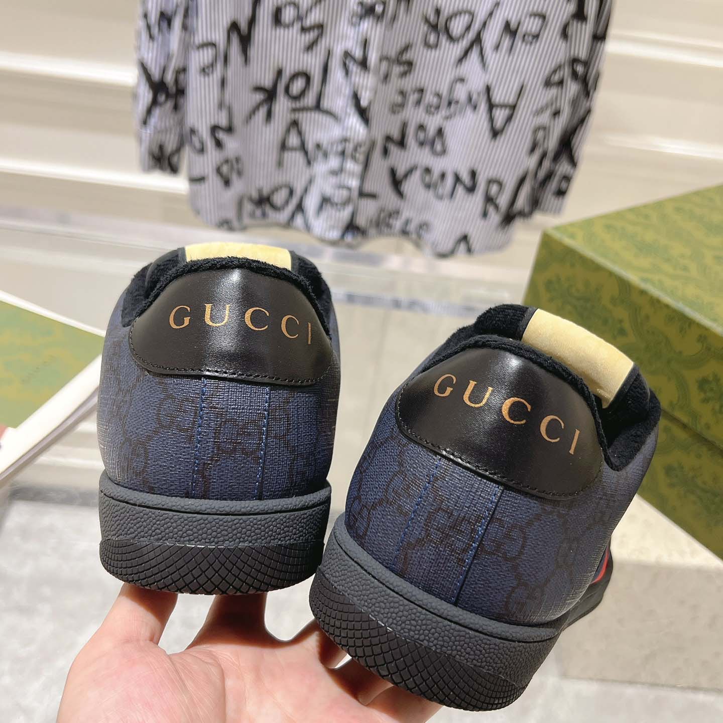Gucci Screener 'GG Supreme - Dark Blue Red' - DesignerGu