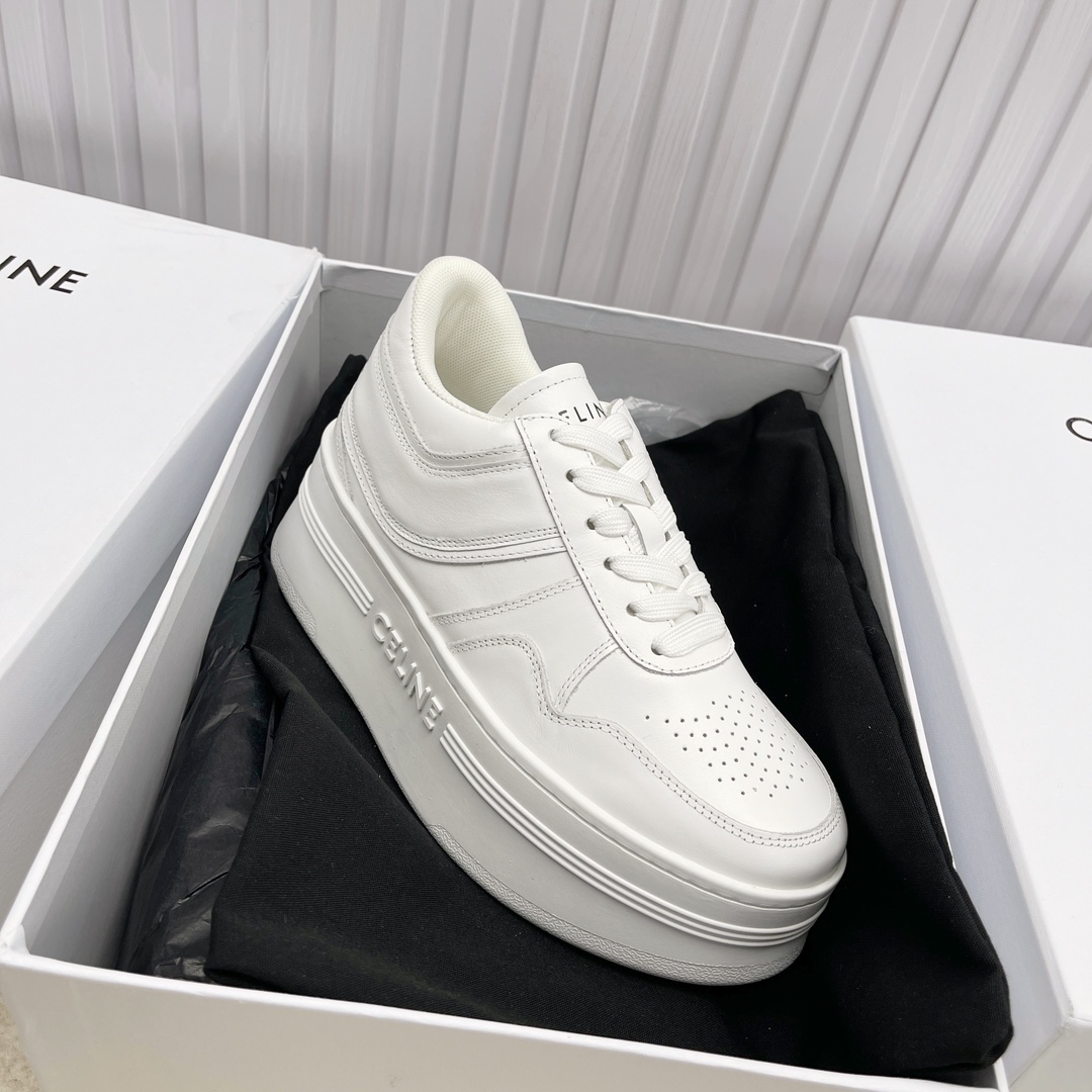 Celine Block Sneakers With Wedge Outsole In Calfskin - DesignerGu