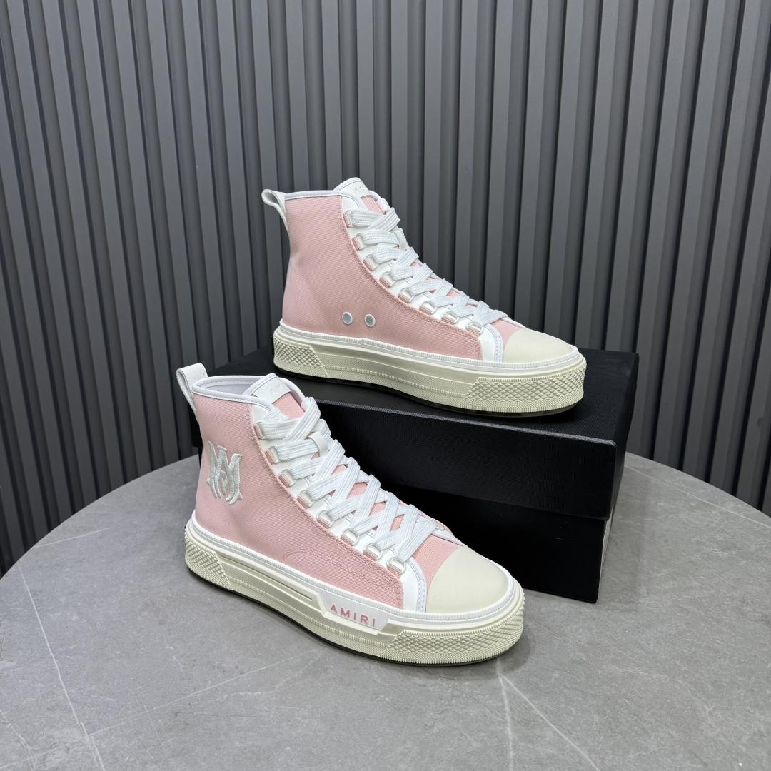Amiri Pink 'MA' Court Hi Sneakers - DesignerGu
