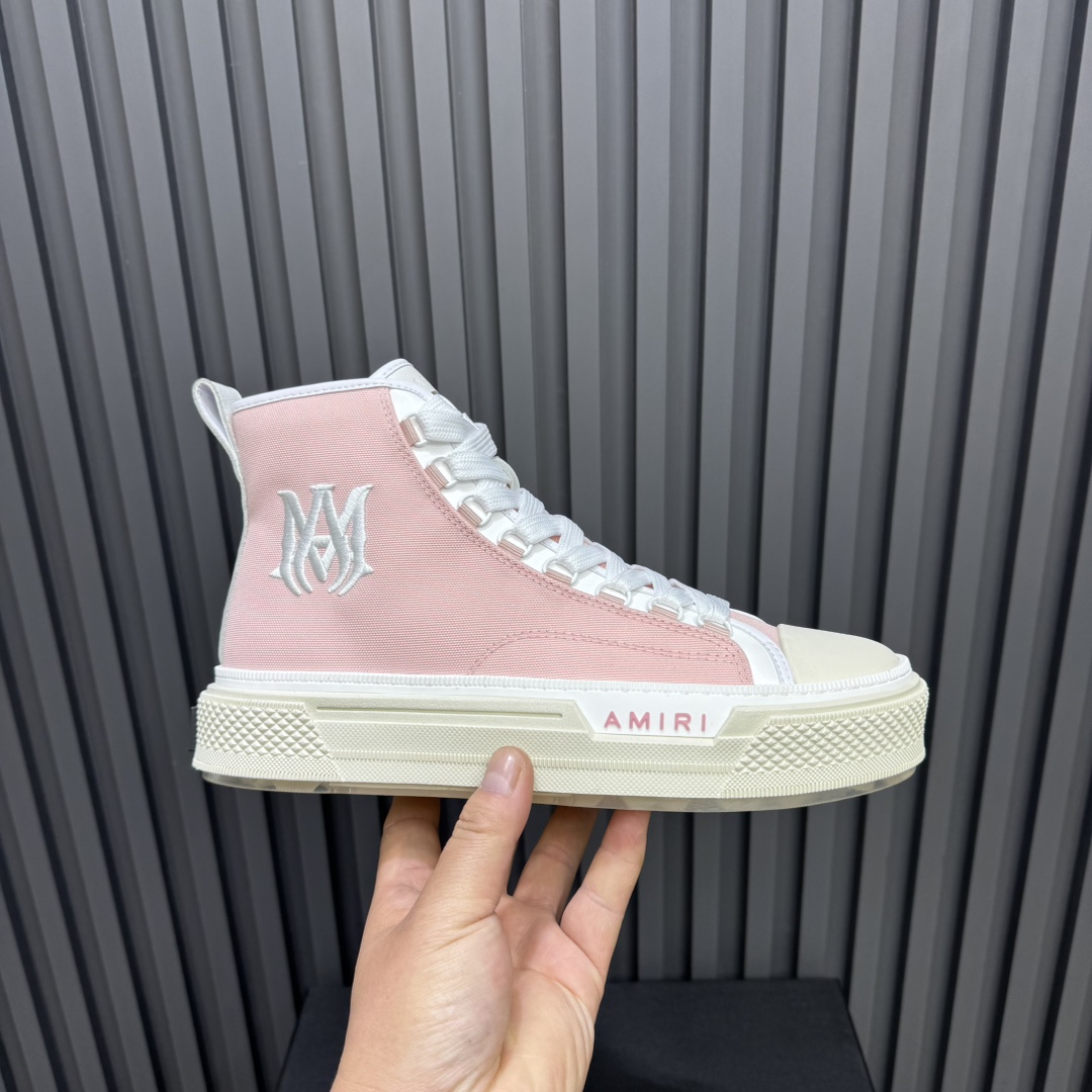 Amiri Pink 'MA' Court Hi Sneakers - DesignerGu