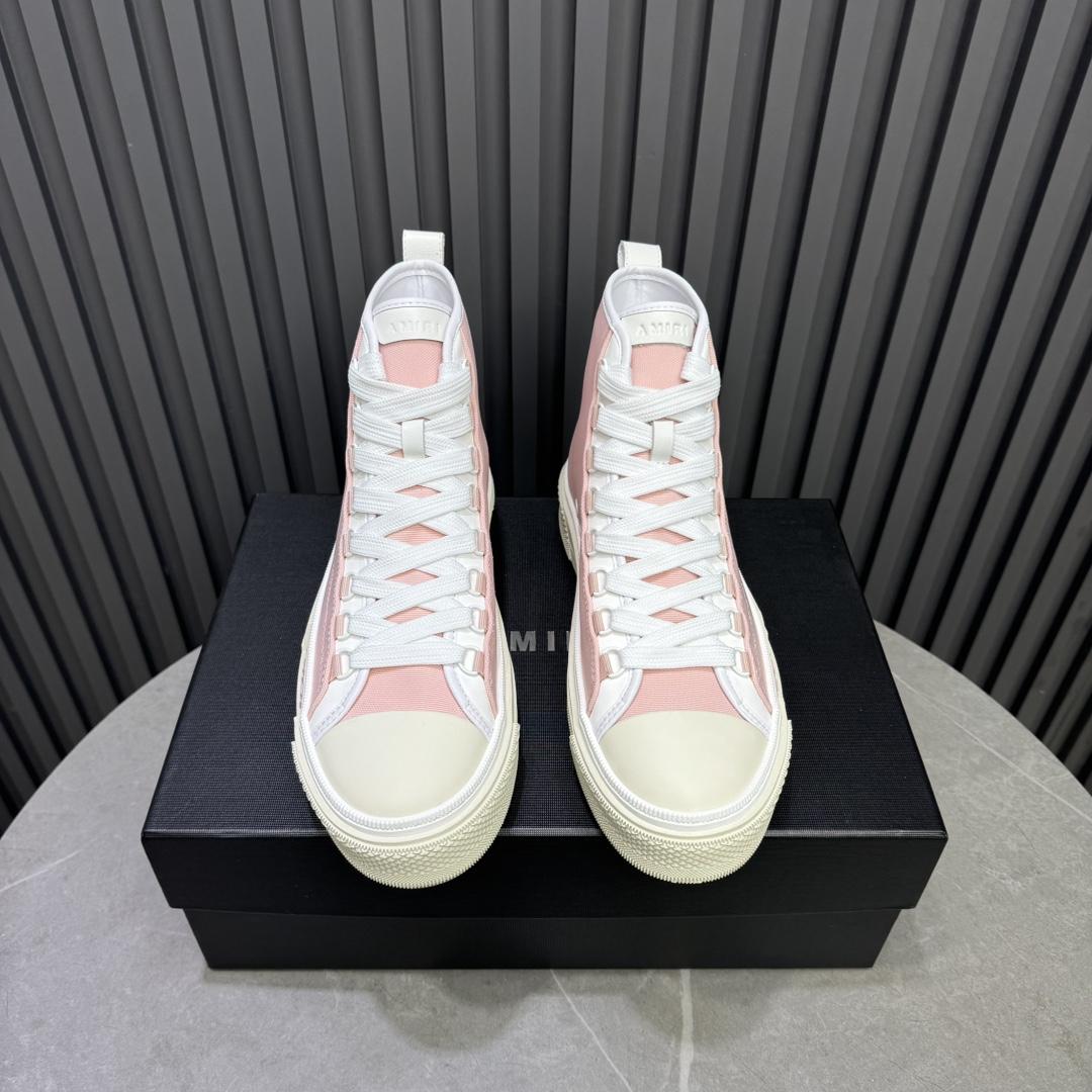Amiri Pink 'MA' Court Hi Sneakers - DesignerGu