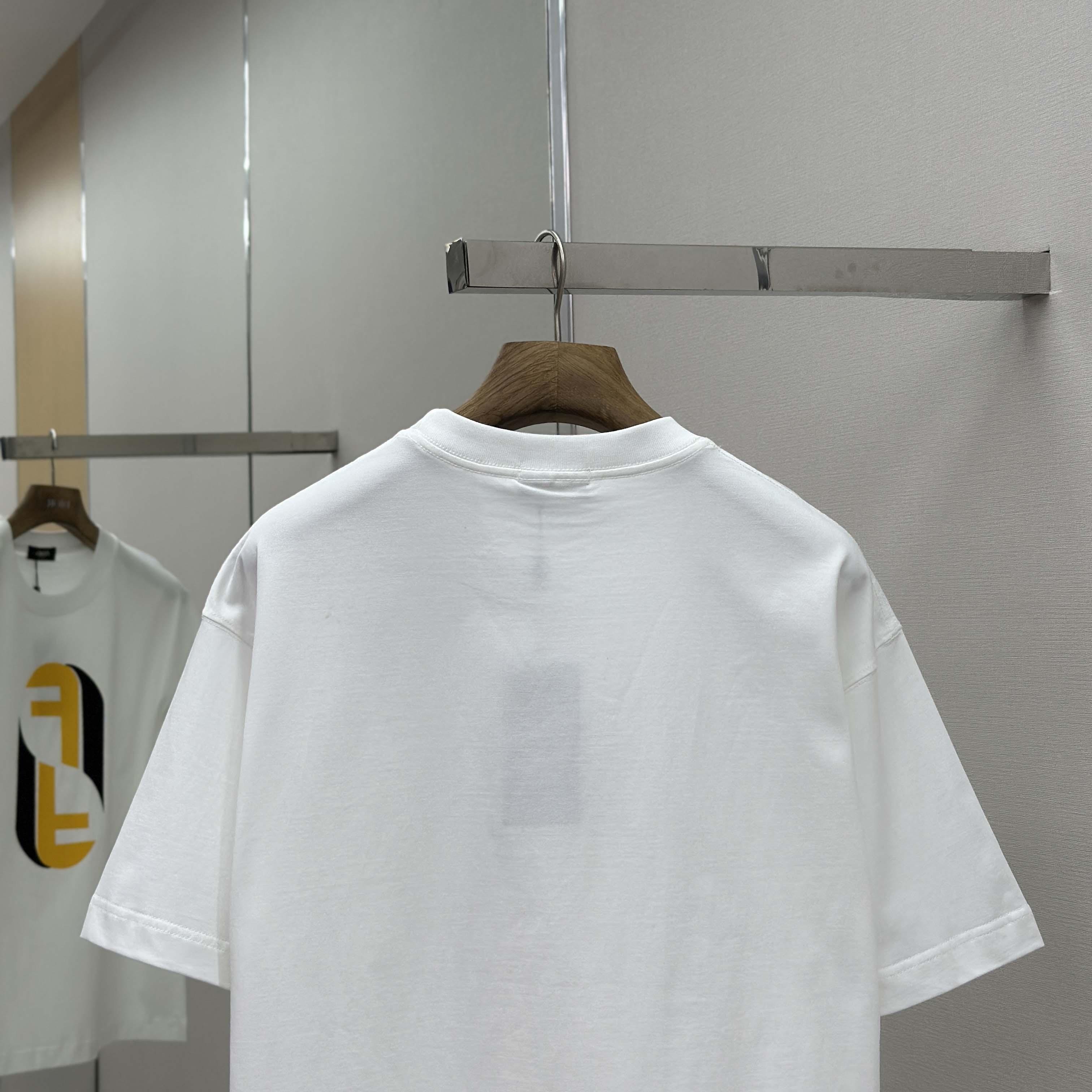 Fendi White Cotton T-shirt - DesignerGu