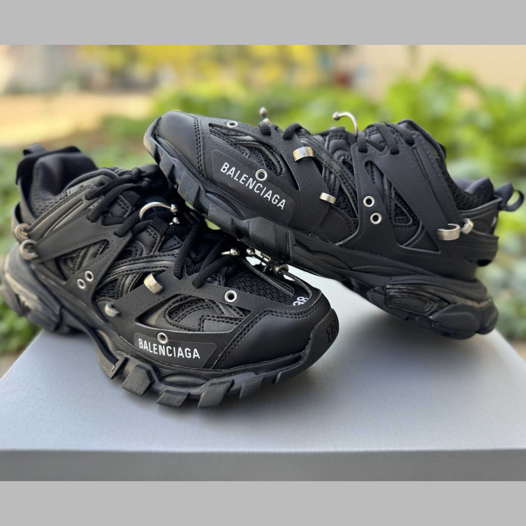 Balenciaga Track piercing Sneaker In Black - DesignerGu