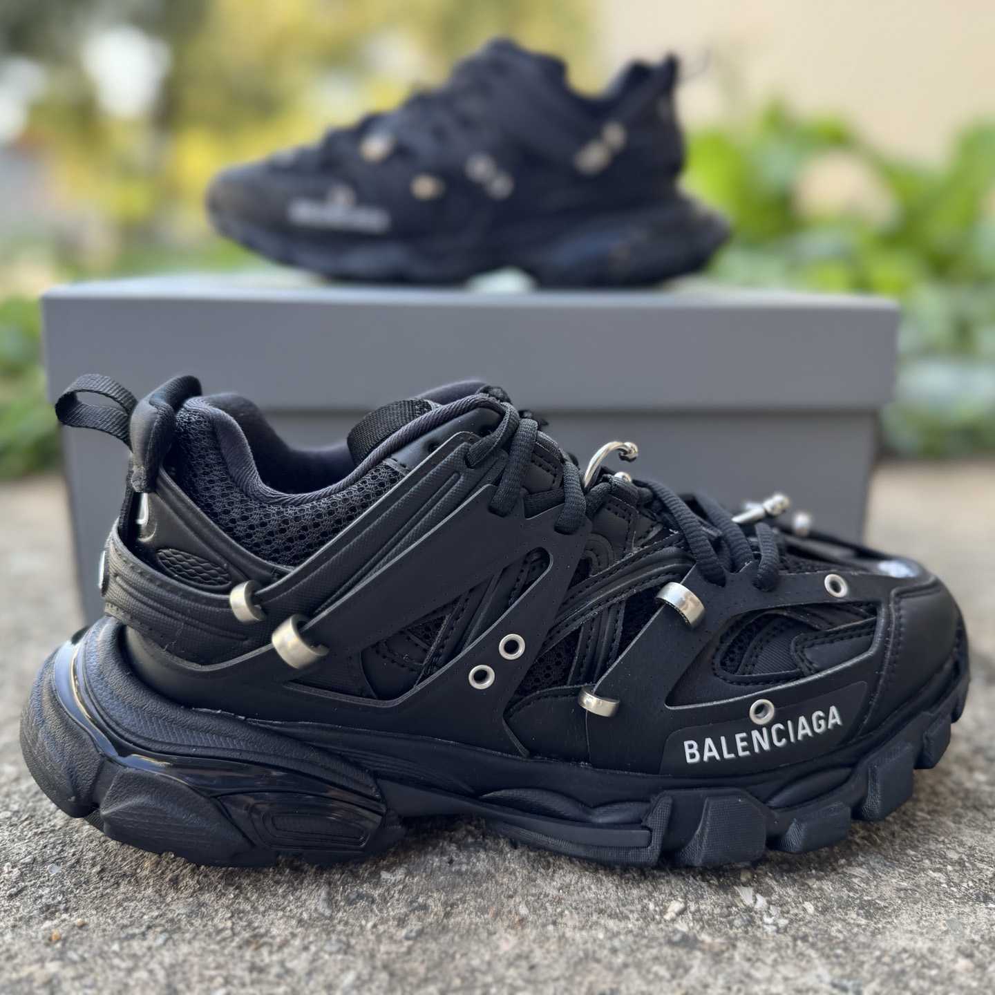 Balenciaga Track piercing Sneaker In Black - DesignerGu