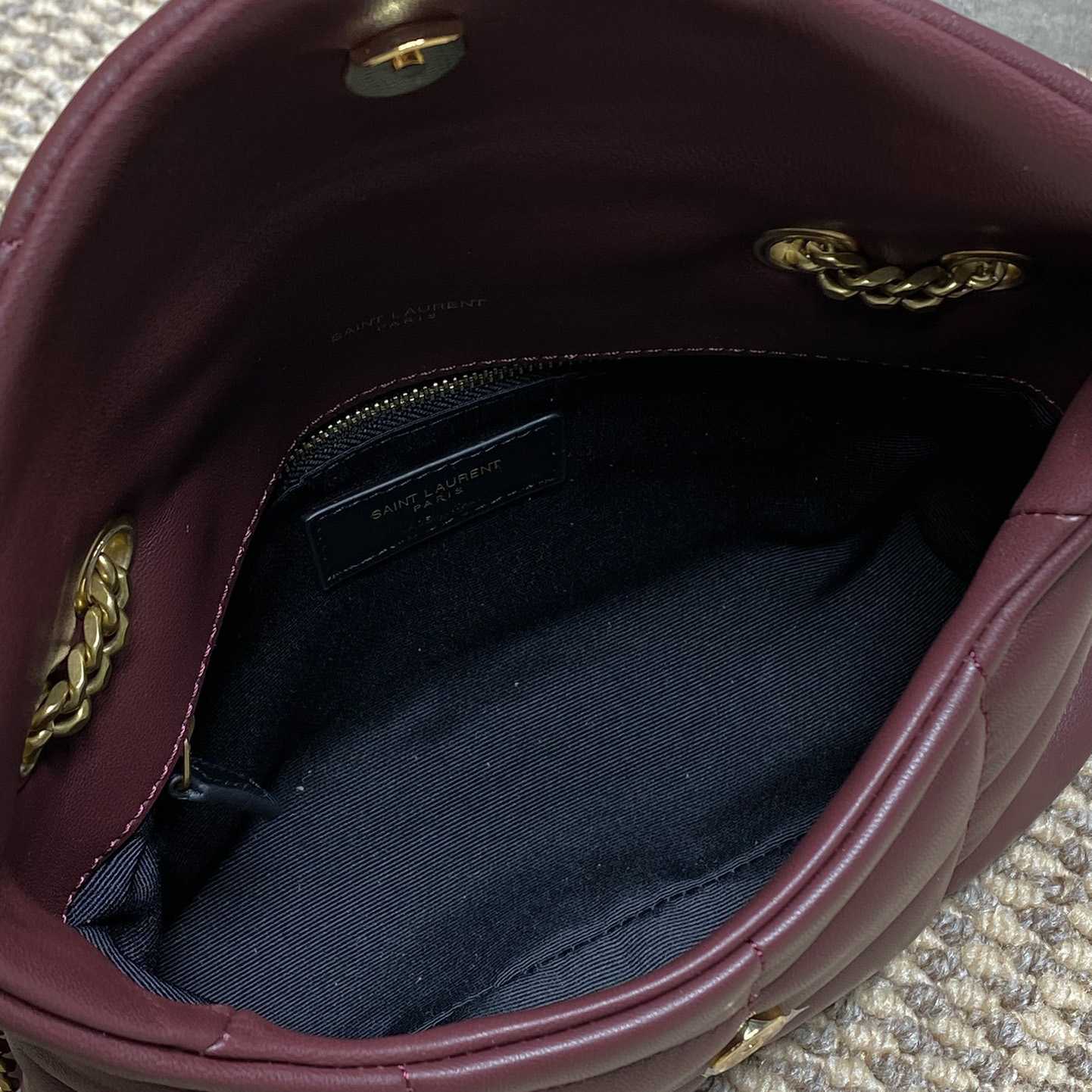 Saint Laurent Toy Puffer In Shiny Leather - DesignerGu