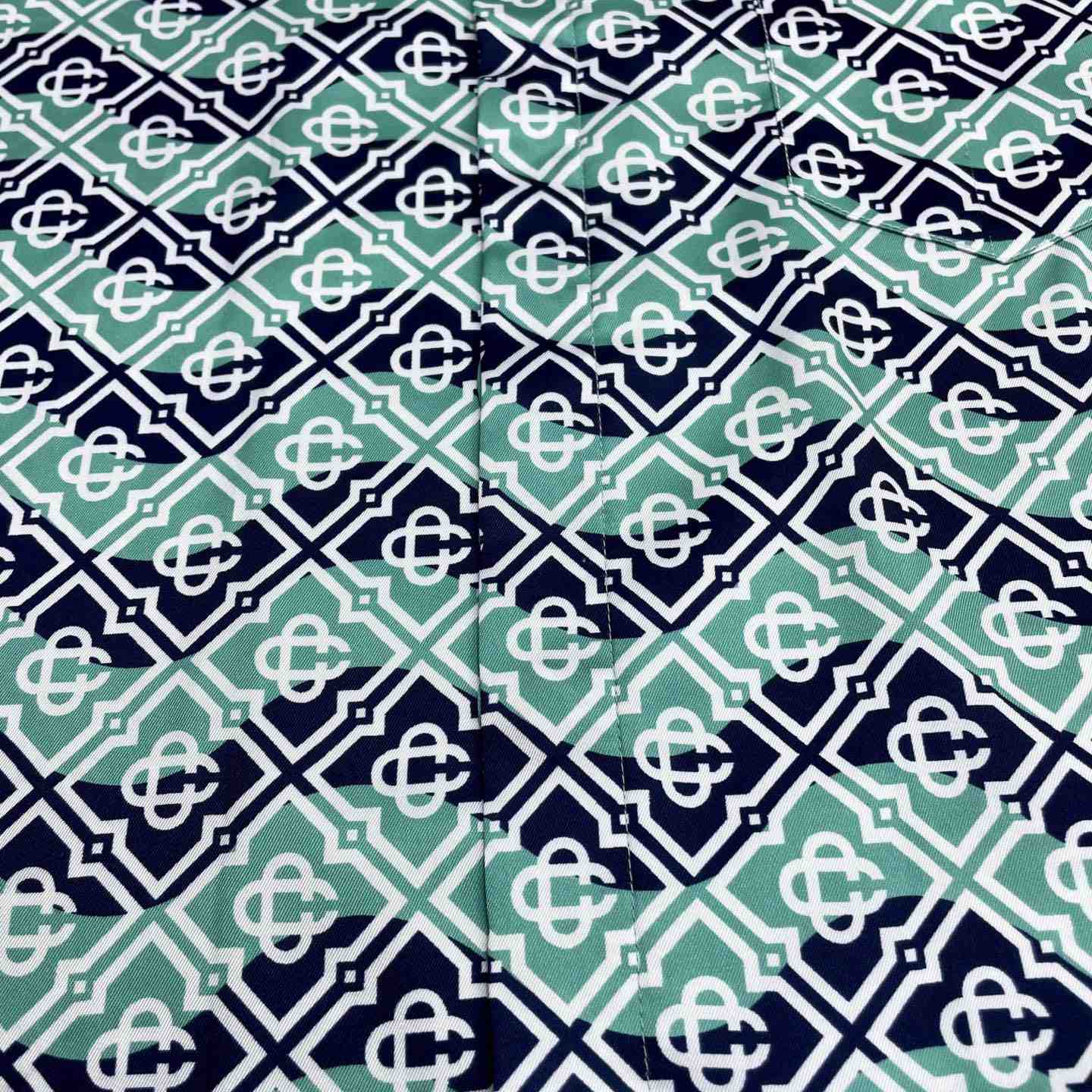 Casablanca Monogram Wave Long Sleeve Silk Shirt   CA3563 - DesignerGu