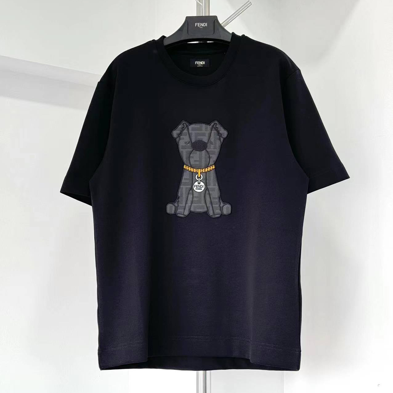 Fendi Black Cotton T-shirt - DesignerGu