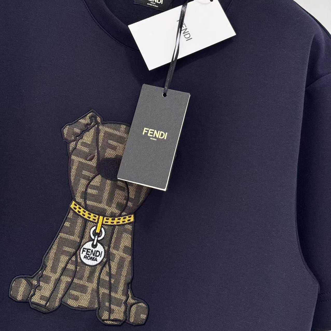 Fendi Blue Cotton T-shirt - DesignerGu