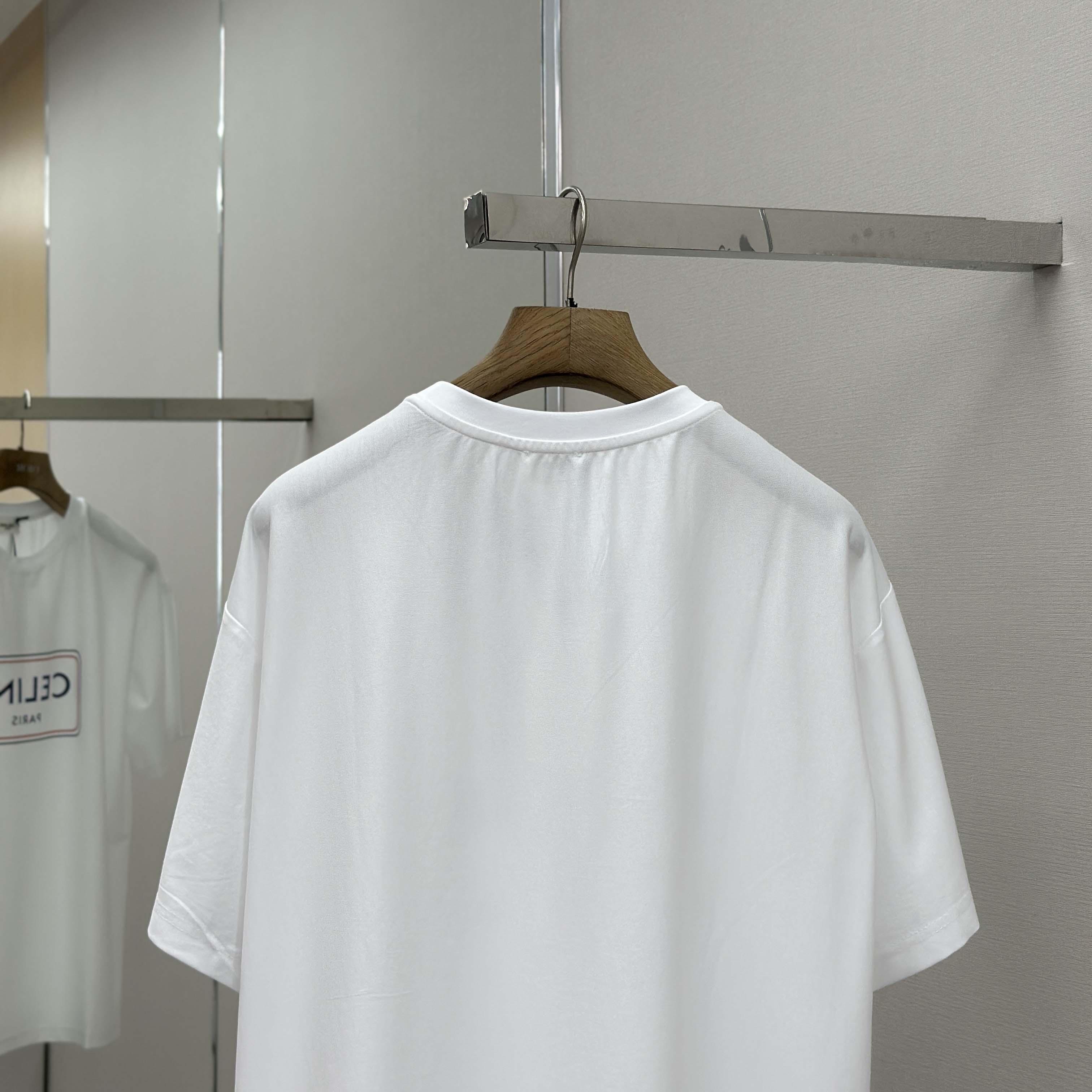Celine Loose T-shirt In Cotton Jersey - DesignerGu