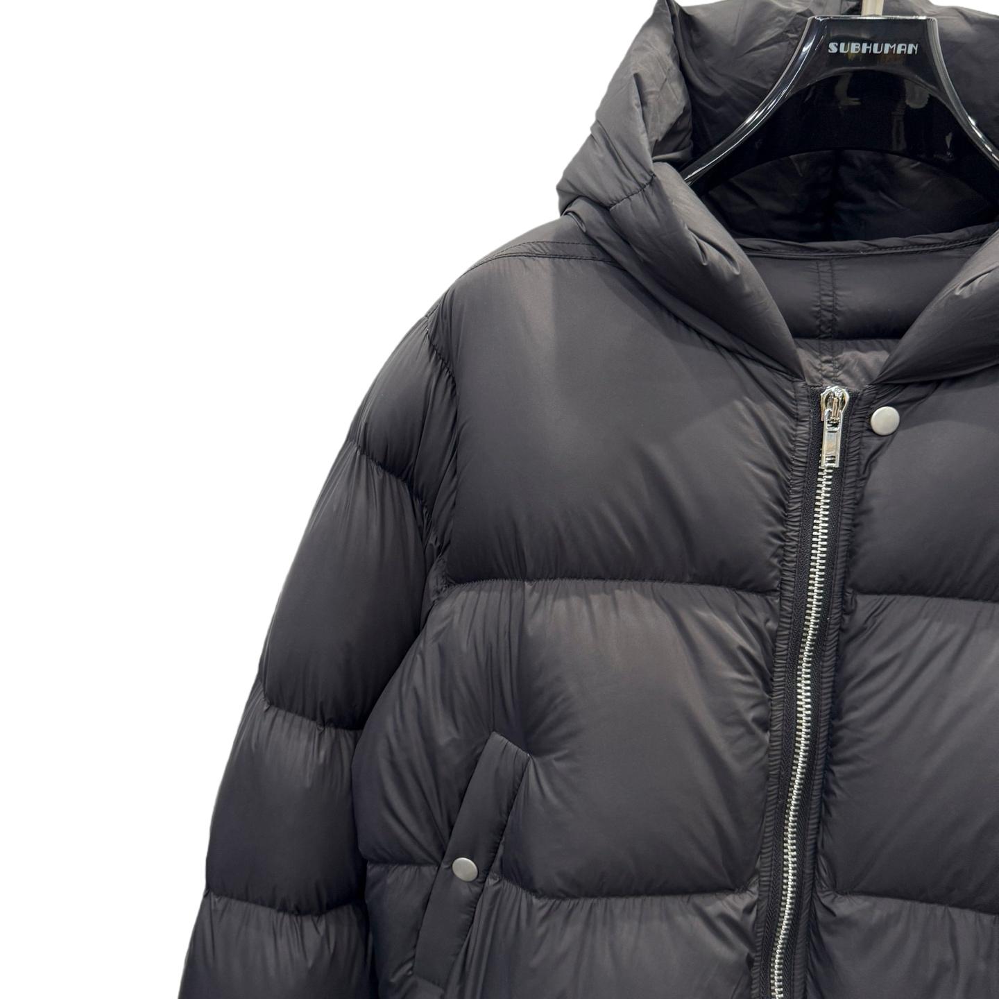 Rick Owens Hooded Woven Down Jacket - DesignerGu
