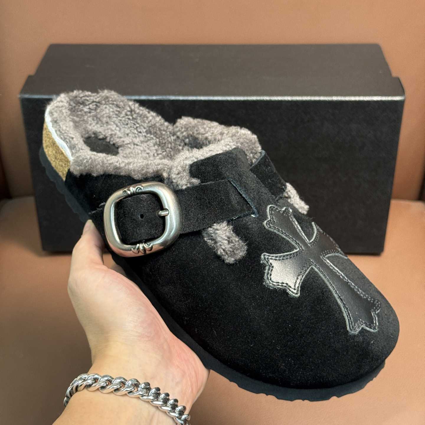 Chrome Hearts Birkenstock Boston Suede Sandals  - DesignerGu