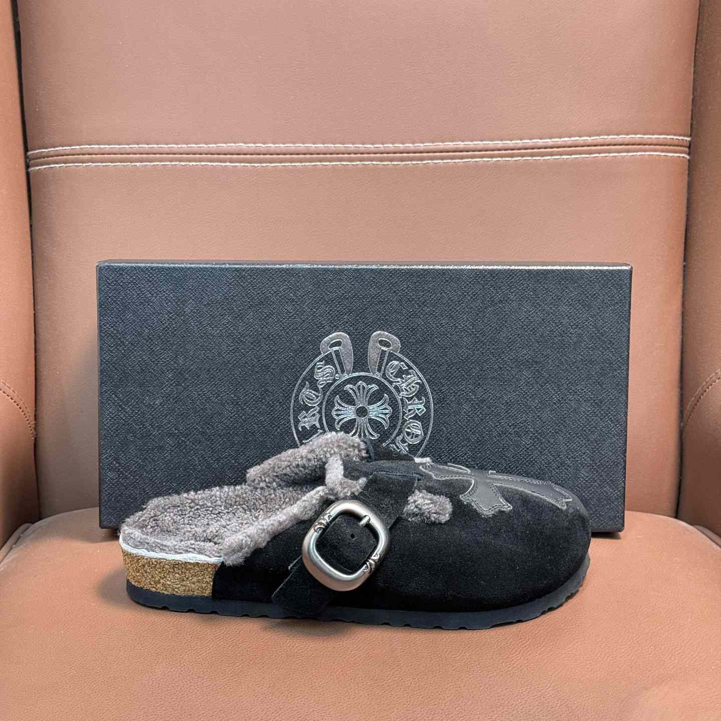 Chrome Hearts Birkenstock Boston Suede Sandals  - DesignerGu