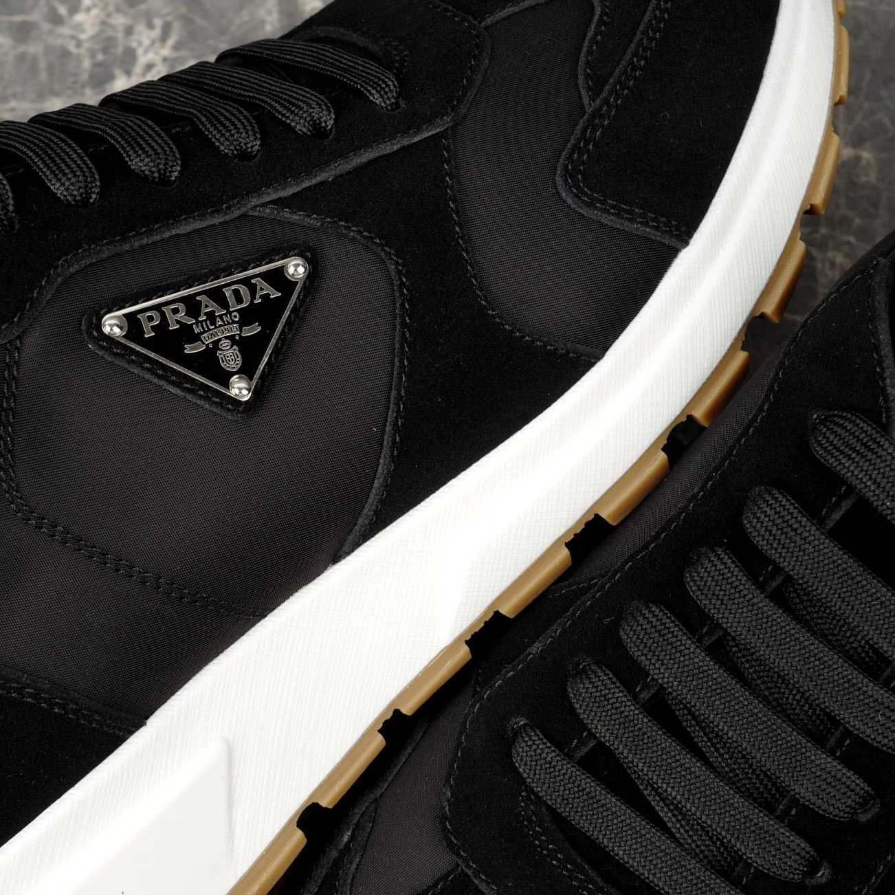Prada Prax Suede And Re-Nylon Sneakers - DesignerGu