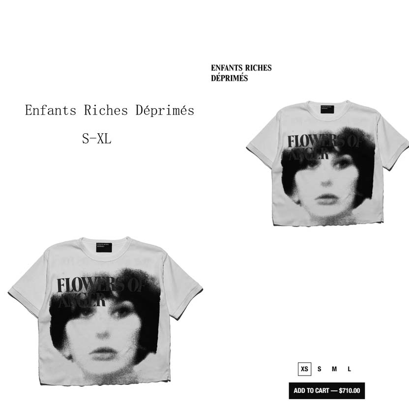 Enfants Riches Déprimés Flower Of Anger T-shirt - DesignerGu
