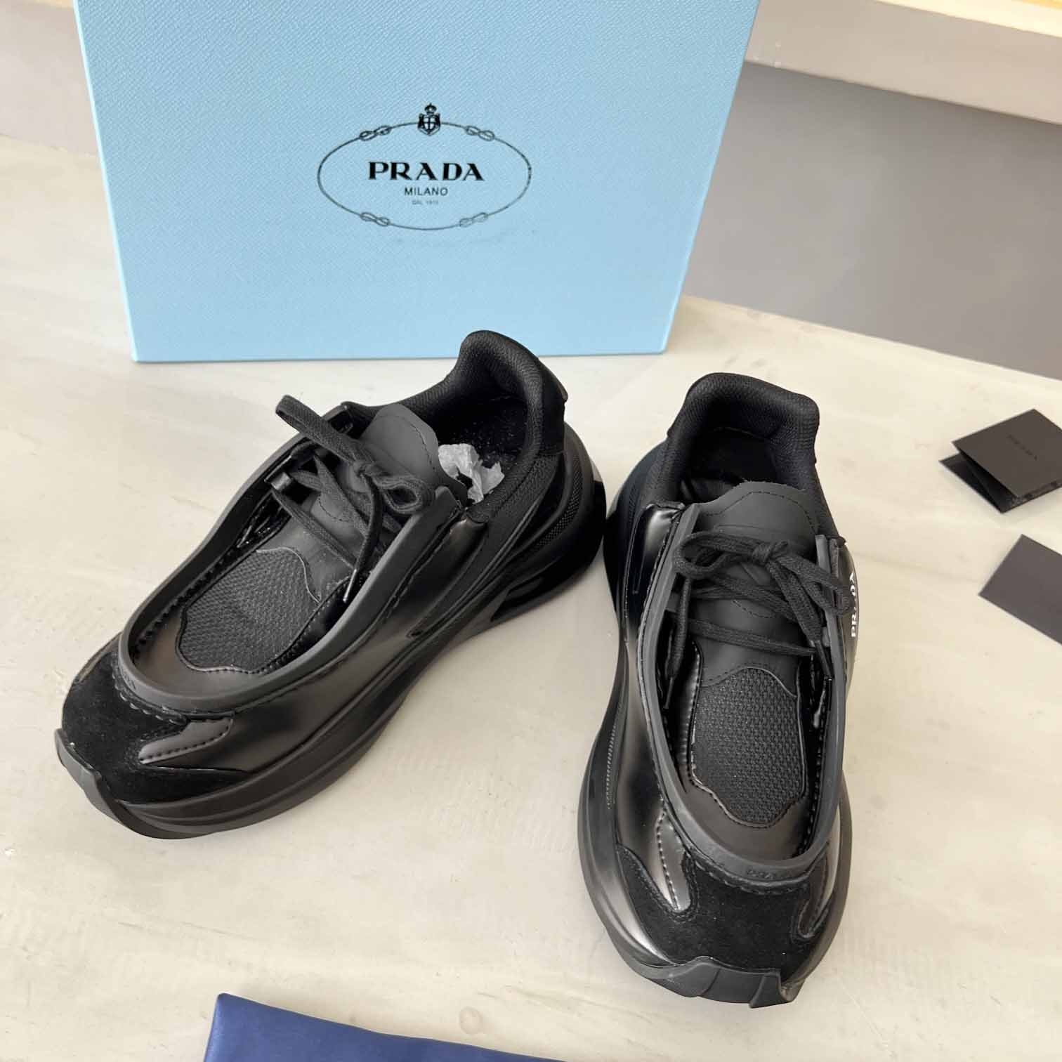 Prada Systeme Brushed Leather Sneaker - DesignerGu