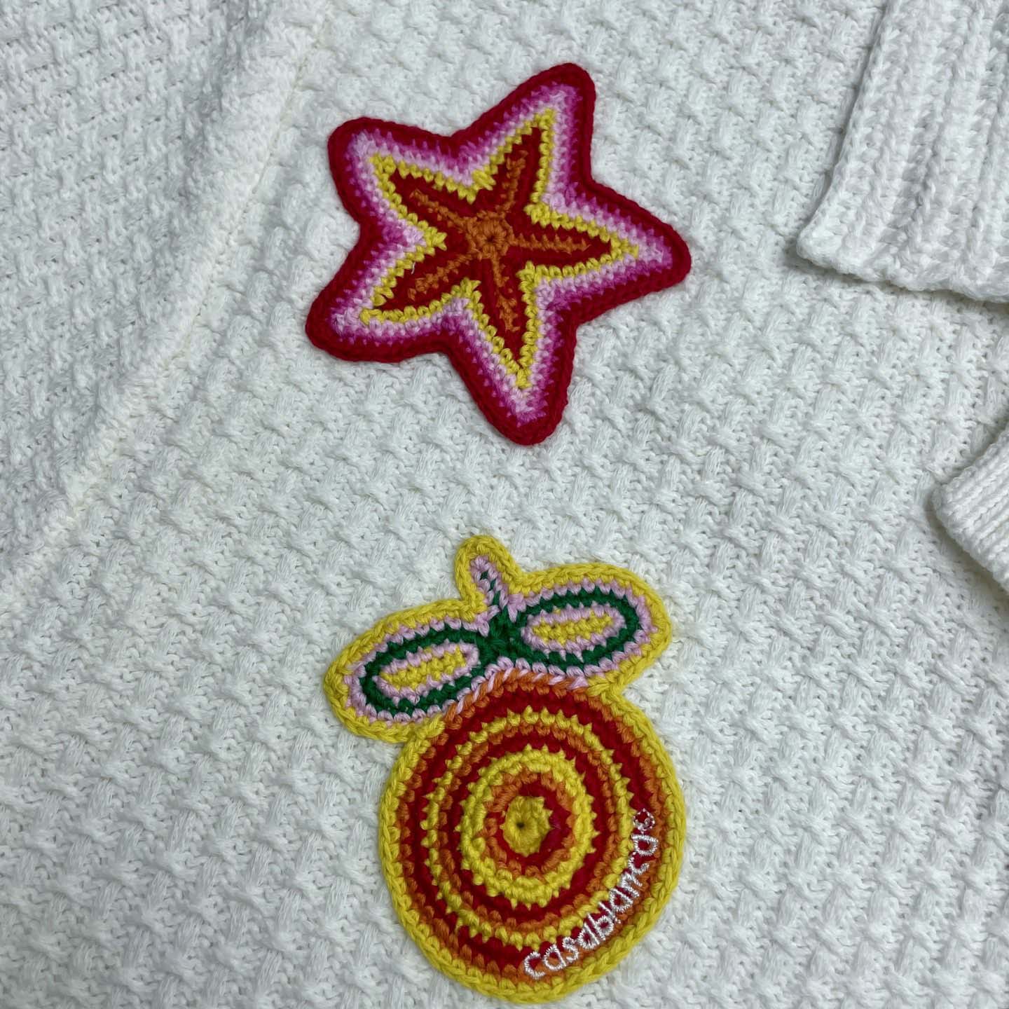 Casablanca Patch-detailing Crochet Shirt   Z6031 - DesignerGu