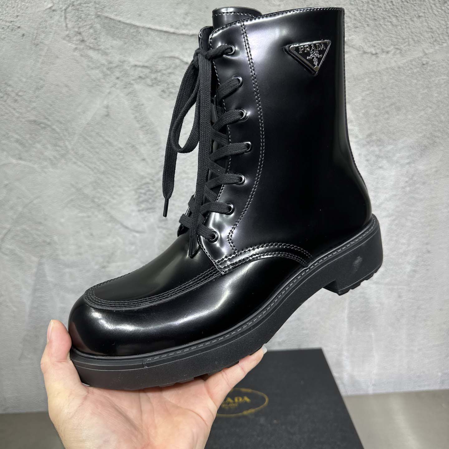 Prada Wmns Brushed Leather Boot 'Black' - DesignerGu