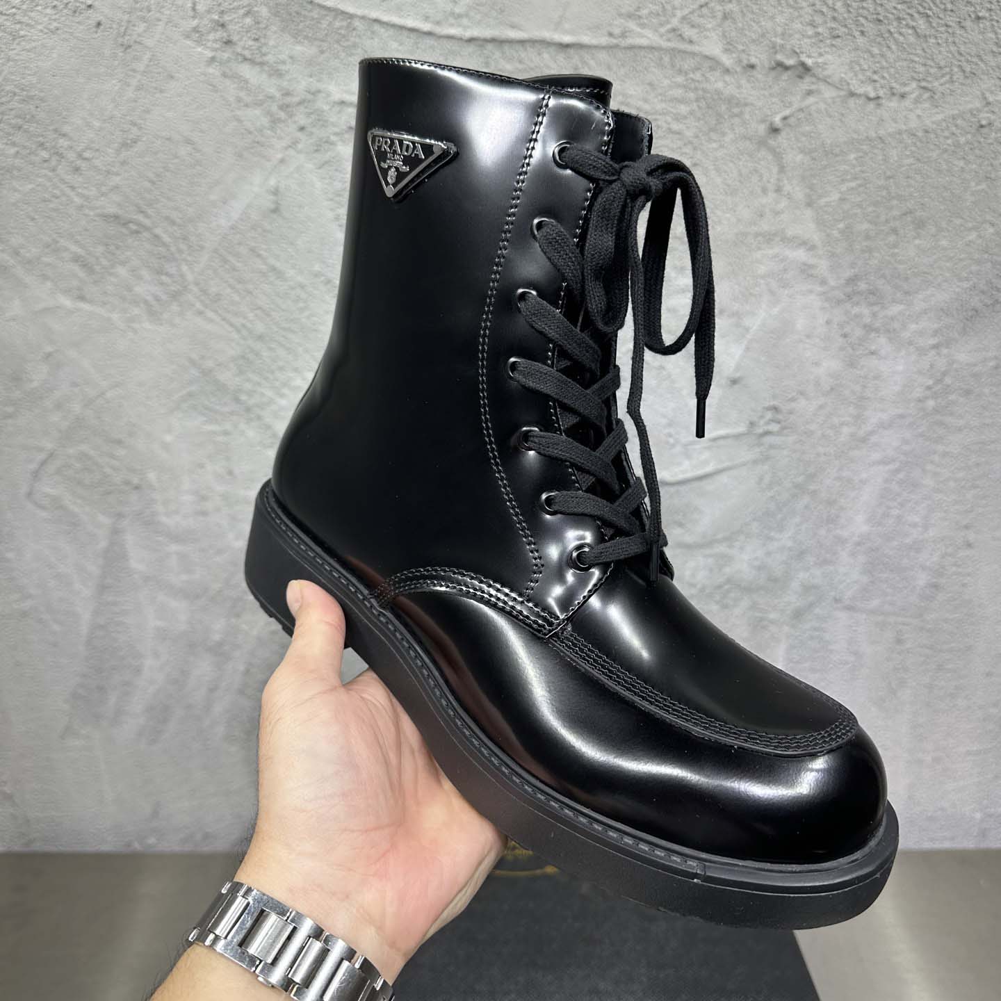 Prada Wmns Brushed Leather Boot 'Black' - DesignerGu