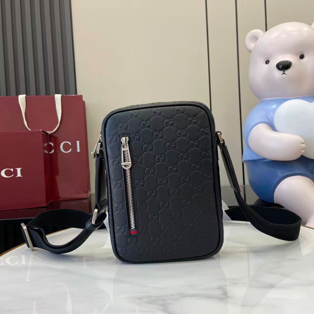 Gucci GG Emblem Small Crossbody Bag 850238 - DesignerGu