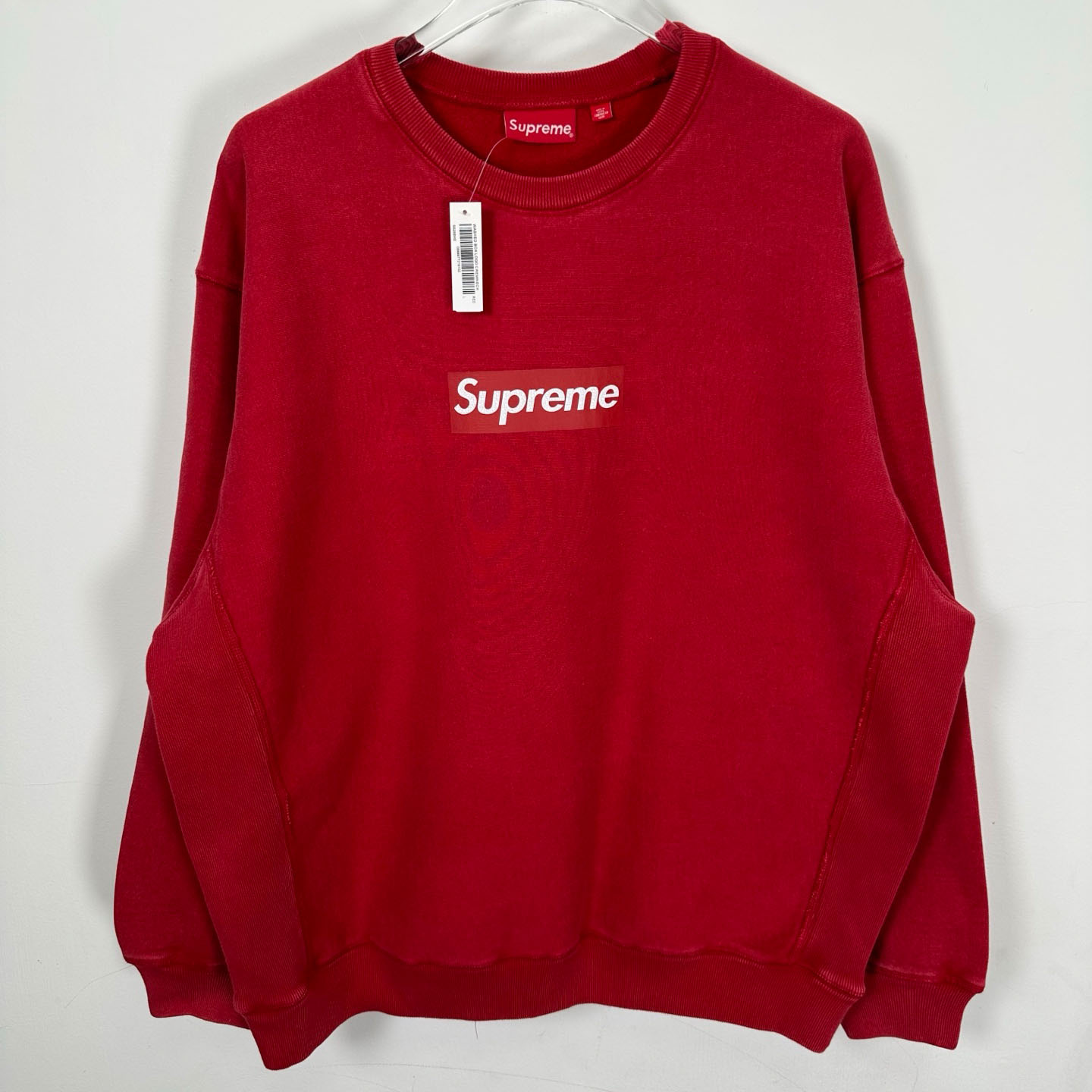 Supreme 25SS Wash Box Logo Crewneck 'red' - DesignerGu