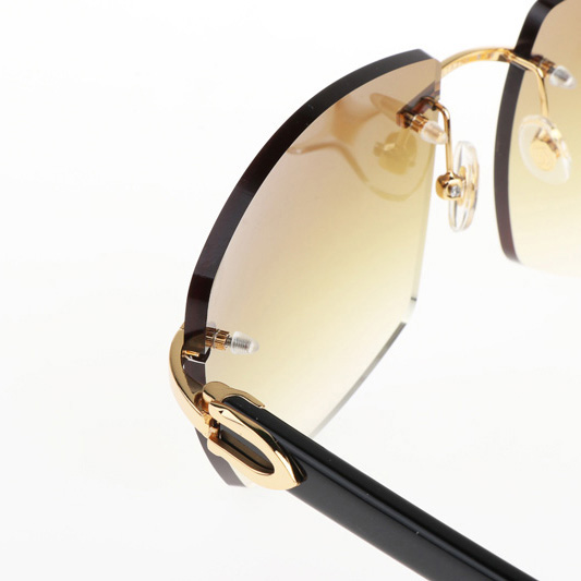 Cartier CT 4189706 Black Buffalo Sunglasses In Gold Gradient Brown - DesignerGu