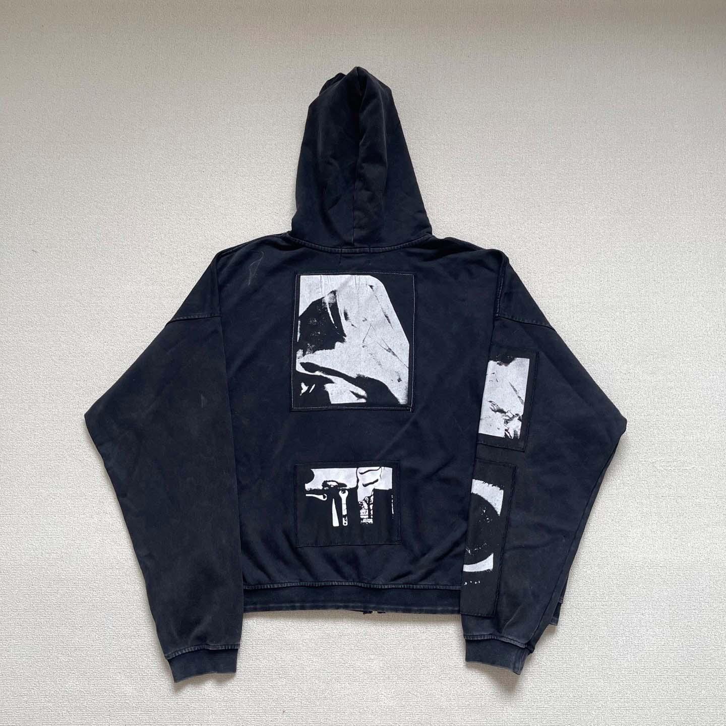 Enfants Riches Déprimés  Madonne Assemblage Zip Up Hoodie 'Faded Black' - DesignerGu