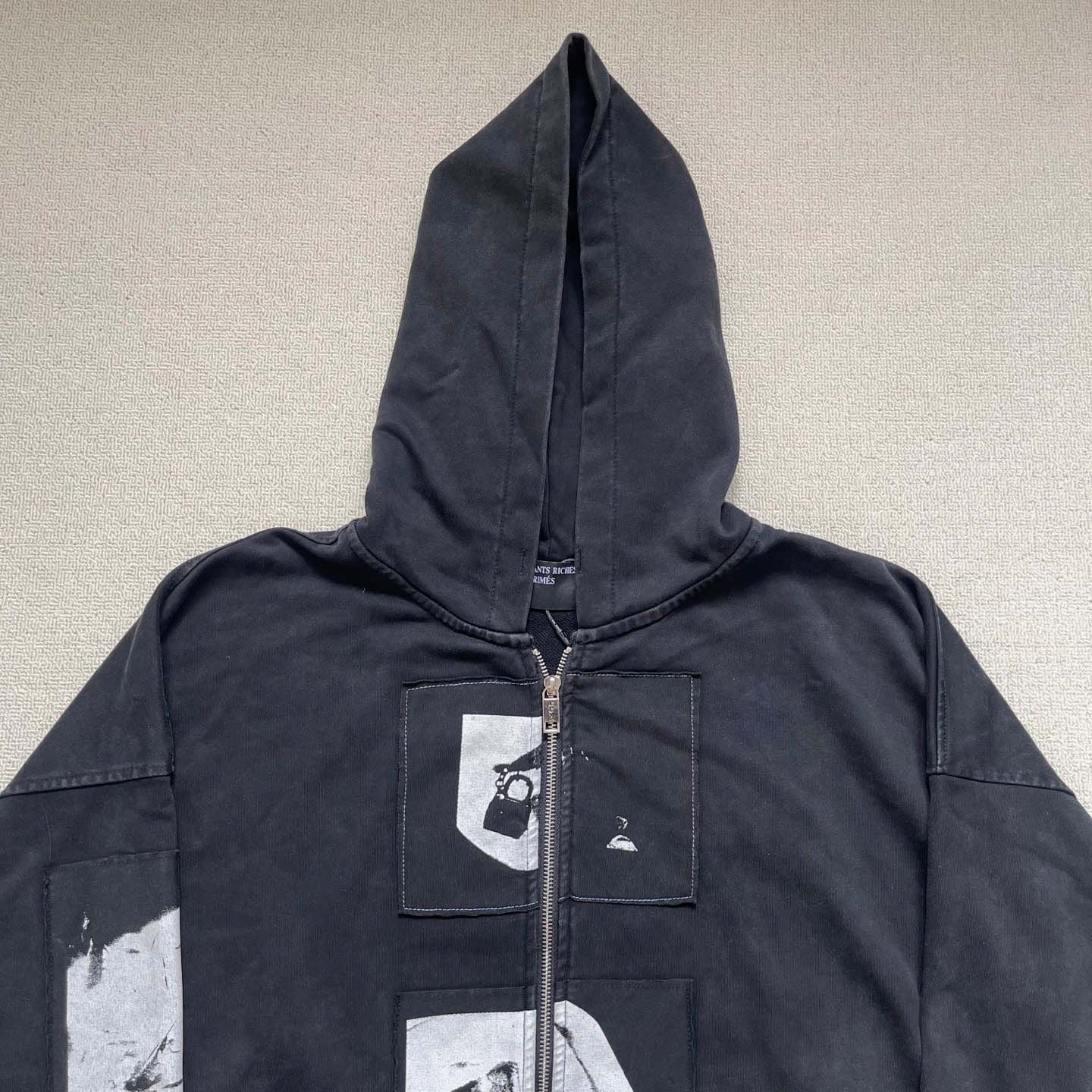 Enfants Riches Déprimés  Madonne Assemblage Zip Up Hoodie 'Faded Black' - DesignerGu