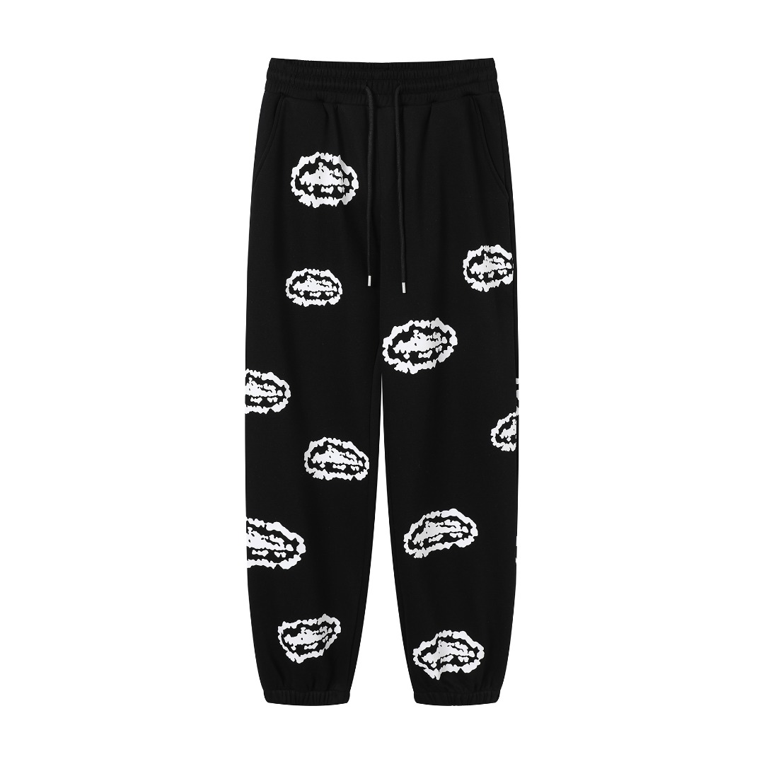 Denim Tears x Corteiz Cotton Wreath Sweatpants 'Black' - DesignerGu