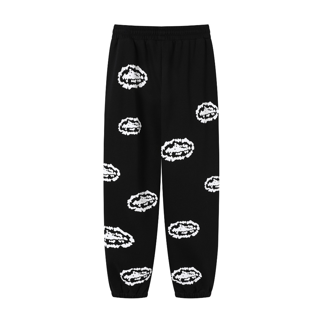 Denim Tears x Corteiz Cotton Wreath Sweatpants 'Black' - DesignerGu