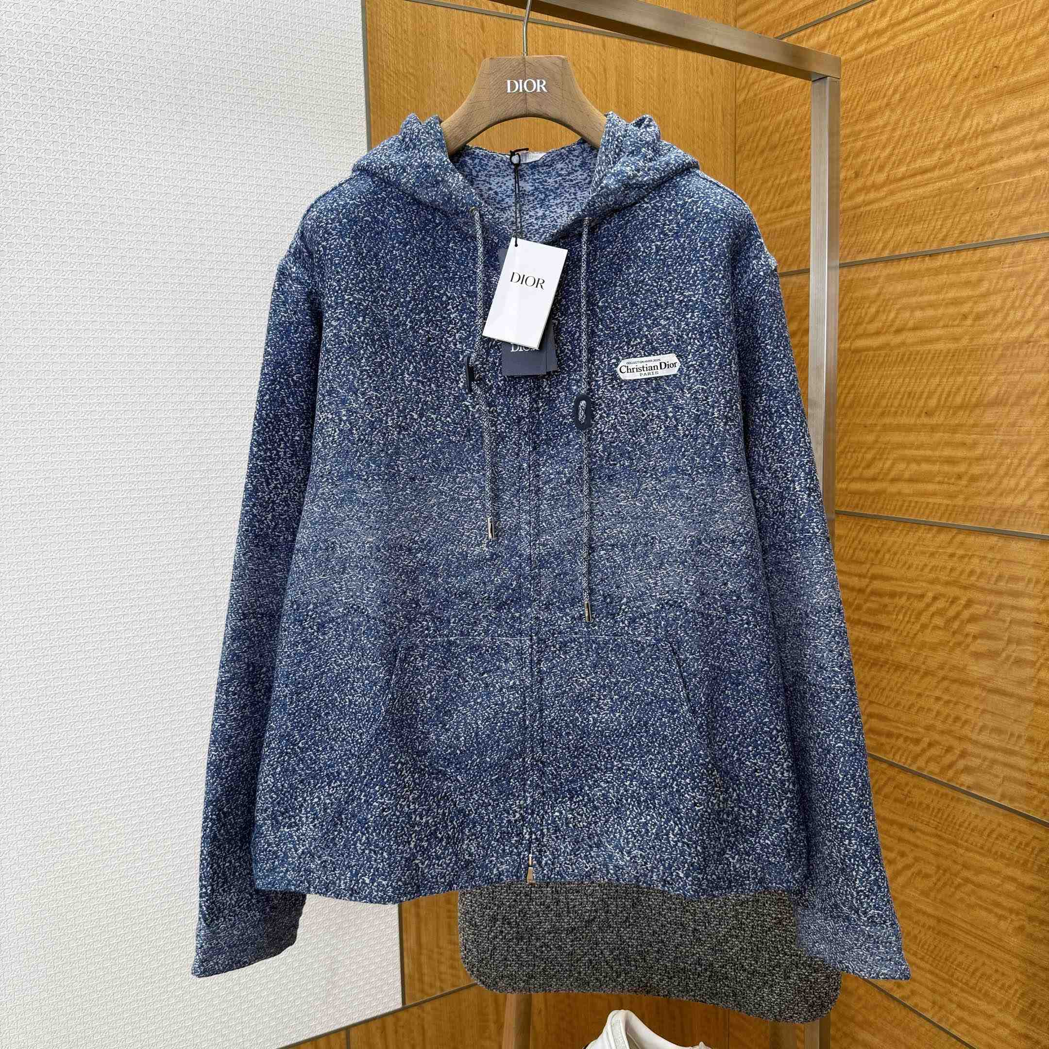 Dior Blouson Jacket with Hood and Christian Dior Paris Tag Blue - DesignerGu