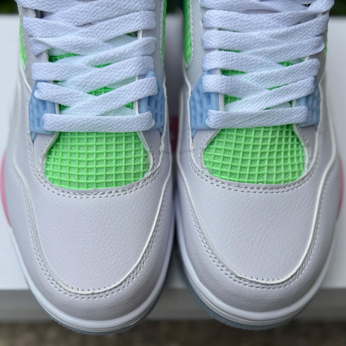 Air Jordan 4 Retro White/Blue/ Green 553560-113  - DesignerGu