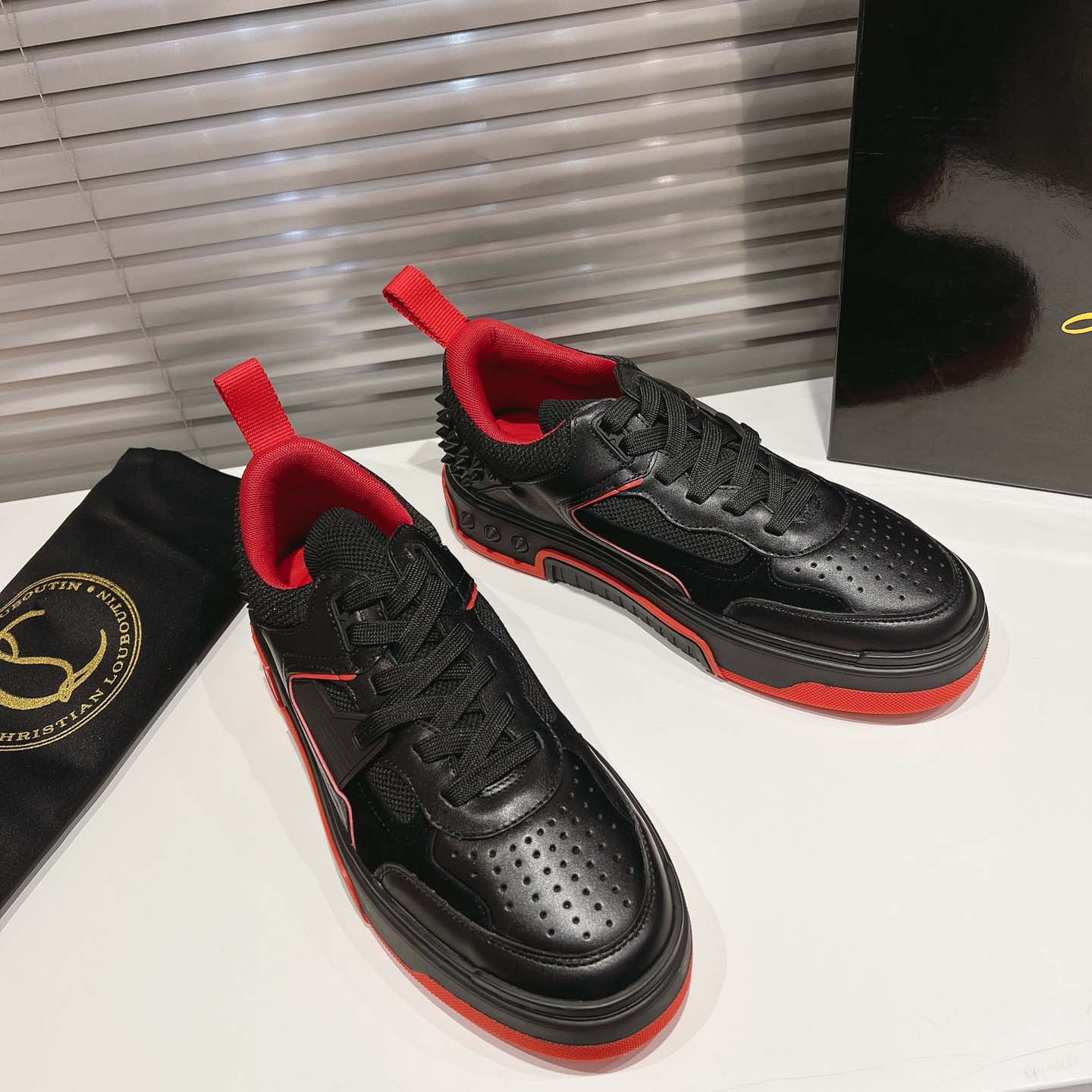 Christian Louboutin Astroloubi Leather Sneakers - DesignerGu